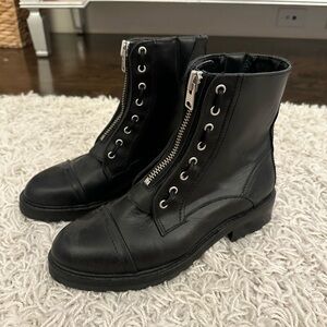 Allsaints Black Leather Ankle Boots